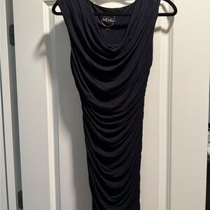 Black Draped Women's Dress
